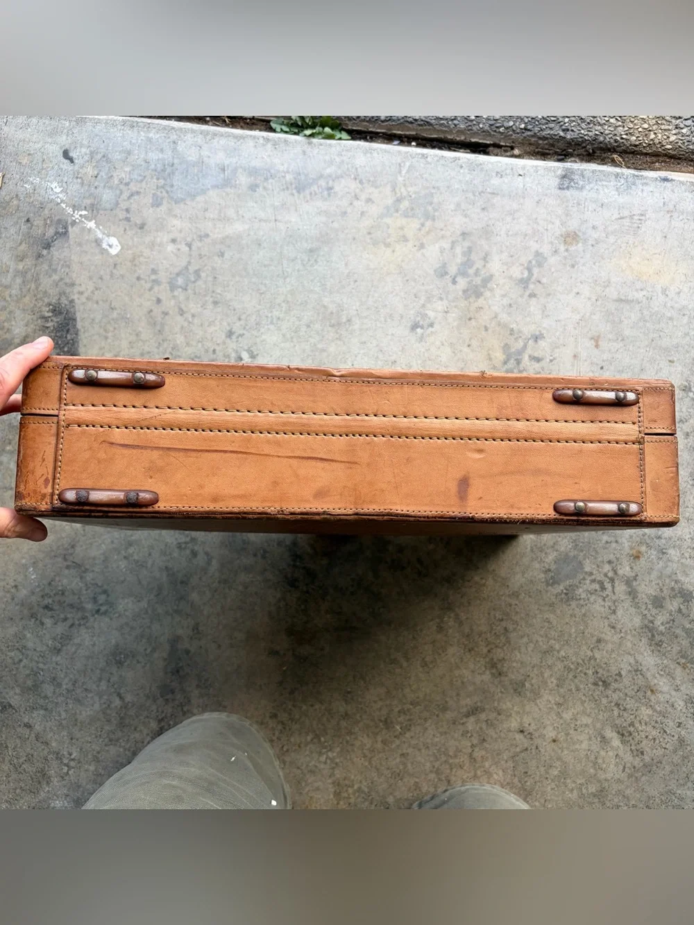 Vintage Hartmann Hard Sided Tan Belting Leather Briefcase Combination Lock  Good
